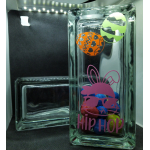 glasblok  rechthoek 19 x 9 x 8 met gat